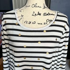 Lane Bryant 22/24 Polka Dot Long Sleeve Top NWT 3X